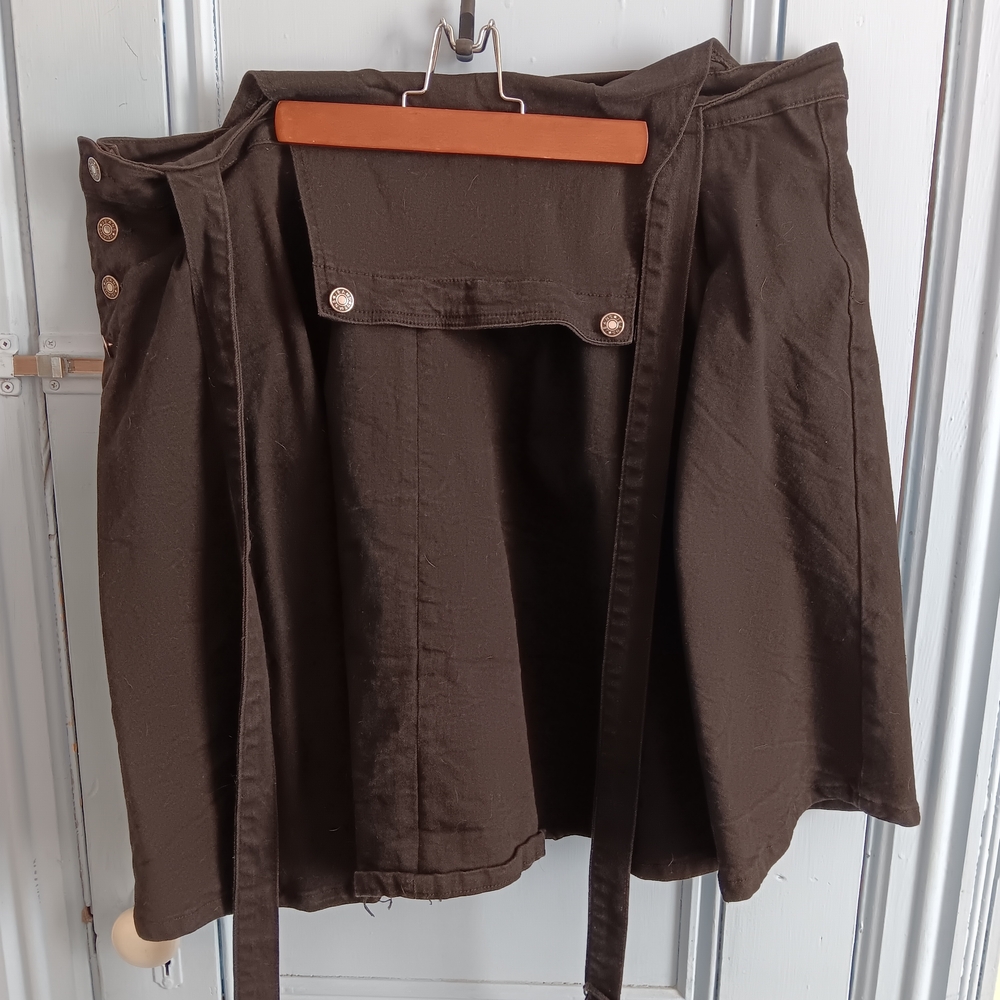 Black Jean Overall Skirt